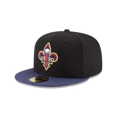 Black New Orleans Pelicans Hat - New Era NBA Shadow Tech 59FIFTY Fitted Caps USA5914378